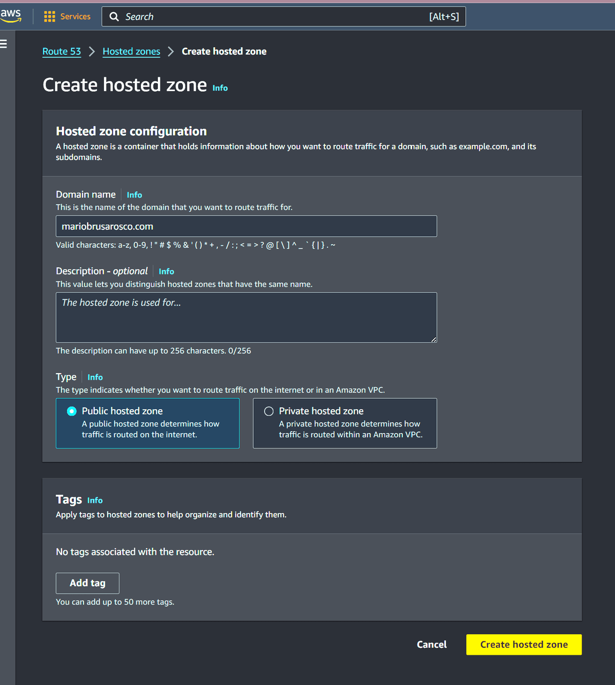 Create a Hosted Zone